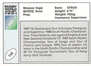 1991 Regina Rugby World Cup #148 Mosese Taga Back